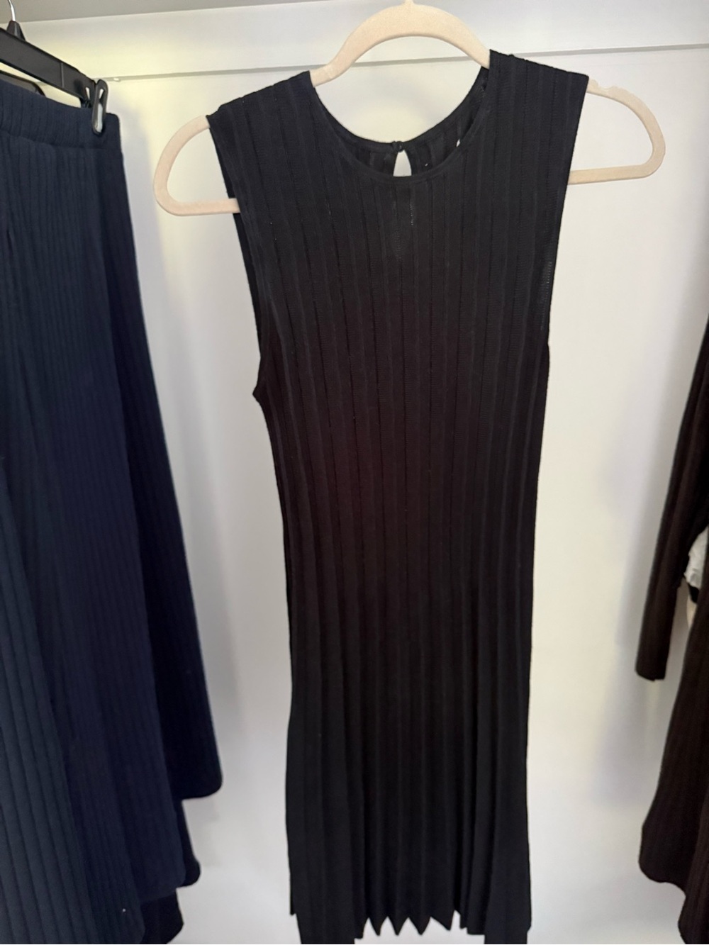 J. Crew Black Sleeveless Ribbed Knit Dress